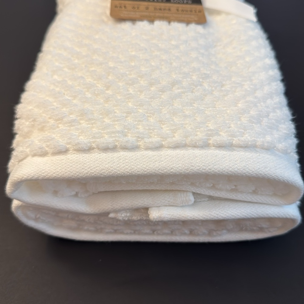4pc ECOEXISTENCE Bamboo Zero Twist Loops Bath Hand Towel Set - White - Picture 4 of 8